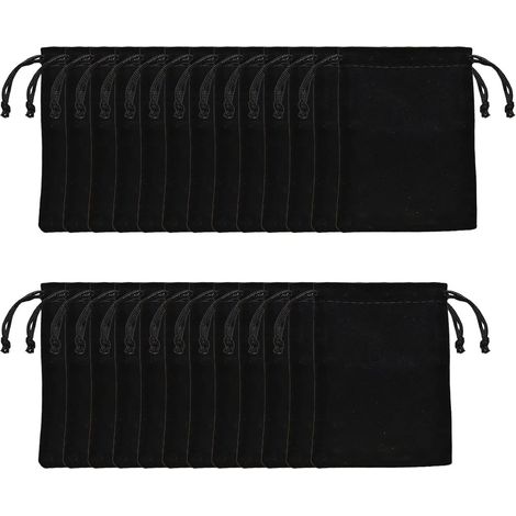 Set Mit 25 Samtbeuteln Mit Kordelzug, Kleine Samtbeutel, Schmuckbeutel, Geschenktüten, Mini-schmuckbeutel, Für Ringe, Hochzeiten, Partys (schwarz, 10x15 Cm)