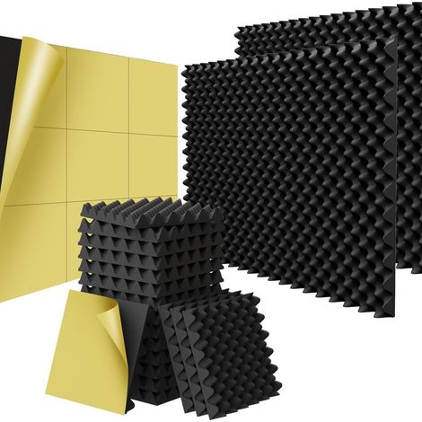 Set Mit 12 Akustikschaumstoffplatten Inklusive Aufklebern, Geräuschdämmender Schaumstoff, Hochdichte Schallschutzplatten, Für Podcasting, Tonstudios Und Decken, 30 × 30 × 2,5 Cm