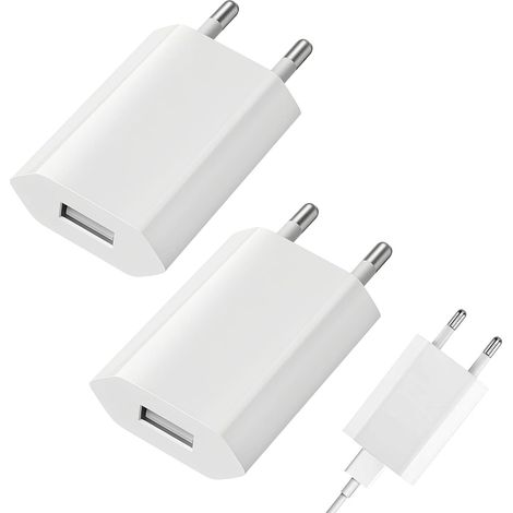 2-teiliges 5v/1a Usb-ladegerät Mit Stecker, Universal-netzteil Für Handys, Apple Watches, Kameras, Tablets, Mp3-player, Ebooks, Ipads, Ipods, Android-geräte, Xiaomi, Samsung, Huawei, Sony, Lg Tablets