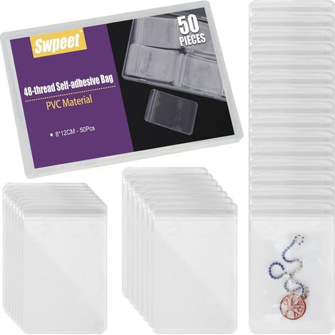 Set Mit 50 Dicken, Transparenten Pvc-schmuckbeuteln, 8,0 × 11,9 Cm, Selbstklebend, Tragbarer Reise-schmuckorganizer, Aufbewahrungsbeutel Aus Kunststoff Für Schmuck, Transparente Beutel