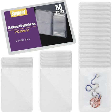 50 Stück 9 X 13 Cm Große, Durchsichtige Schmuckbeutel Aus Pvc, Tragbar, Selbstklebend, Zur Aufbewahrung Von Schmuck Auf Reisen, Mit Reißverschluss