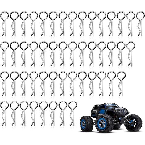 50 Stück Rc-karosserieclips, Edelstahl-r-typ-stifte Für Den Austausch Von 1/10-rc-modellkarosserien, Silberne Karosserieclips, Karosseriestiftclips