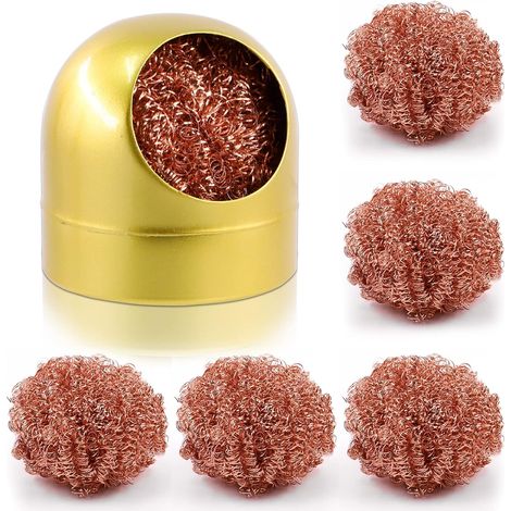 6-teiliges Set Zur Reinigung Von Goldlötspitzen, Inklusive Reinigungsdraht Für Lötspitzen, Messingspulenhalter-schwamm Und Kugelgehäusehalter Mit 5 Messingdrahtreinigern.