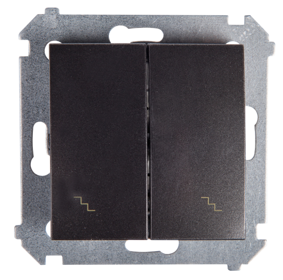 Simon 54 Doppeltreppenschalter Mit Hintergrundbeleuchtung, Anthrazit Dw6/2l.01/48
