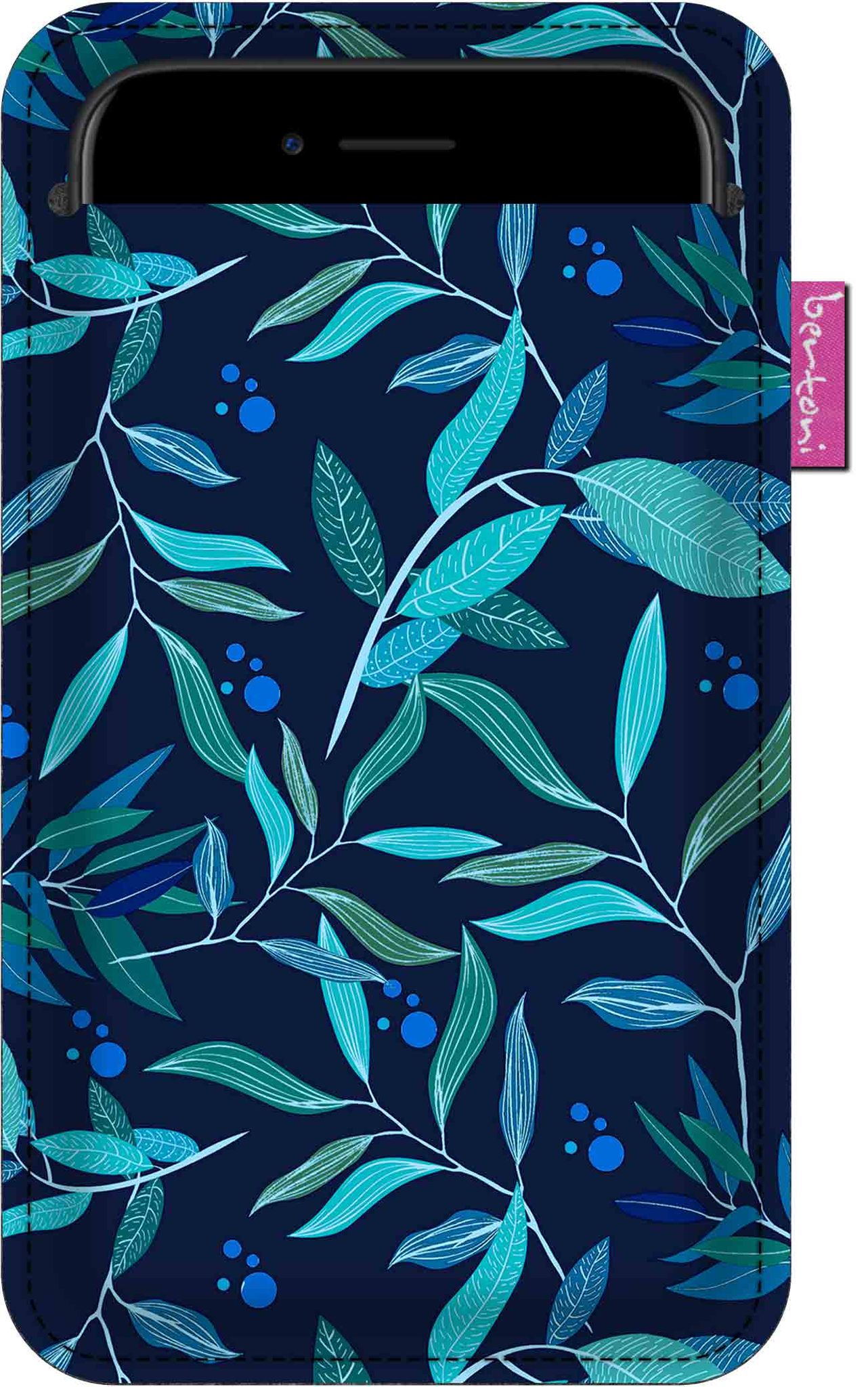 Smartphone-hülle, Oleander-muster – Ökologischer Filz, 105 X 175 Mm, Anthrazit, Strapazierfähiger Druck, Schützt Ihr Handy, Waschbar Bei 40 °c, Bertoni
