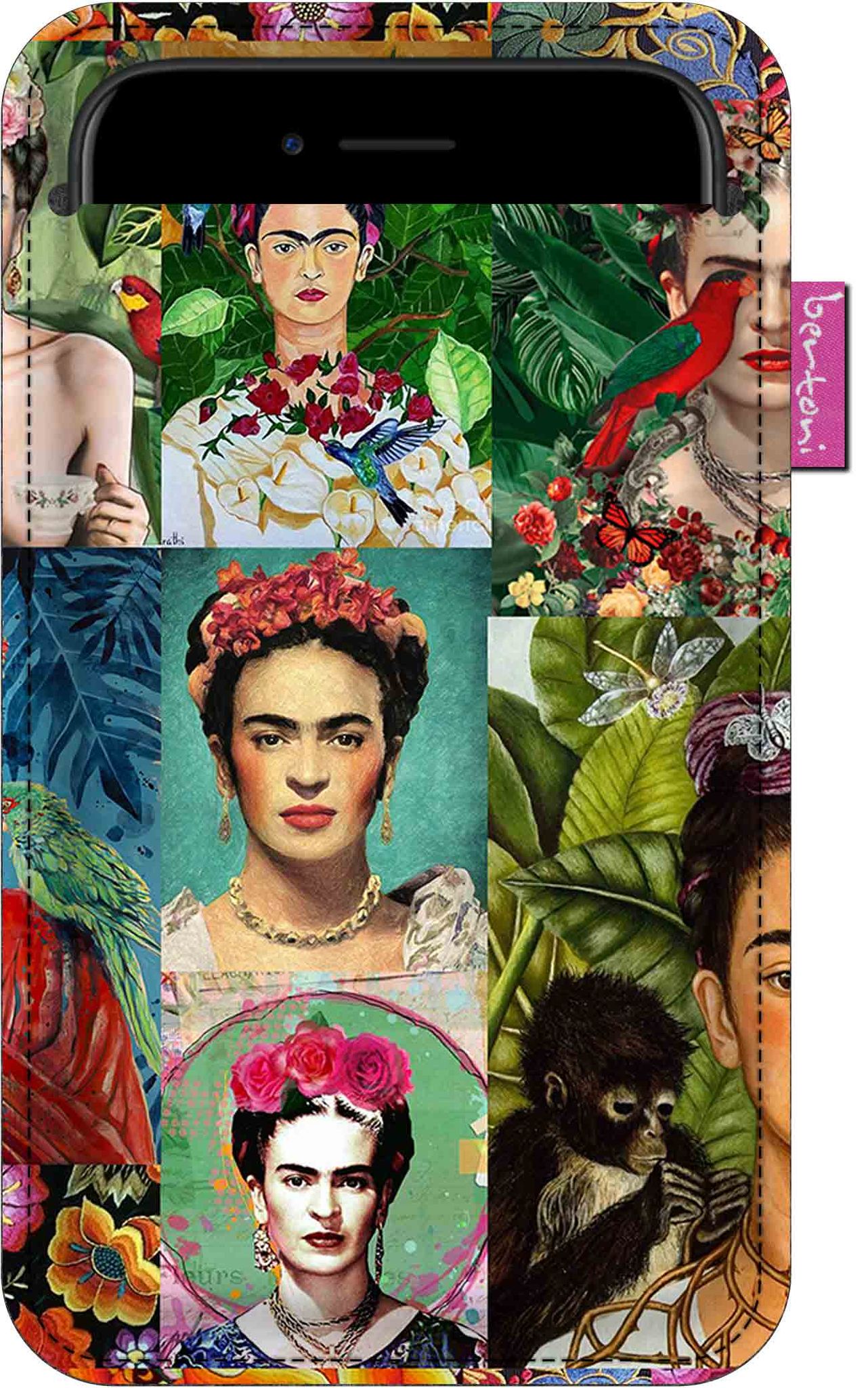 Smartphone-hülle, Modernes Frida-muster – Umweltfreundlicher Filz, 105 X 175 Mm, Anthrazitfarben, Strapazierfähiger Druck, Schützt Ihr Handy, Waschbar Bei 40 °c, Bertoni