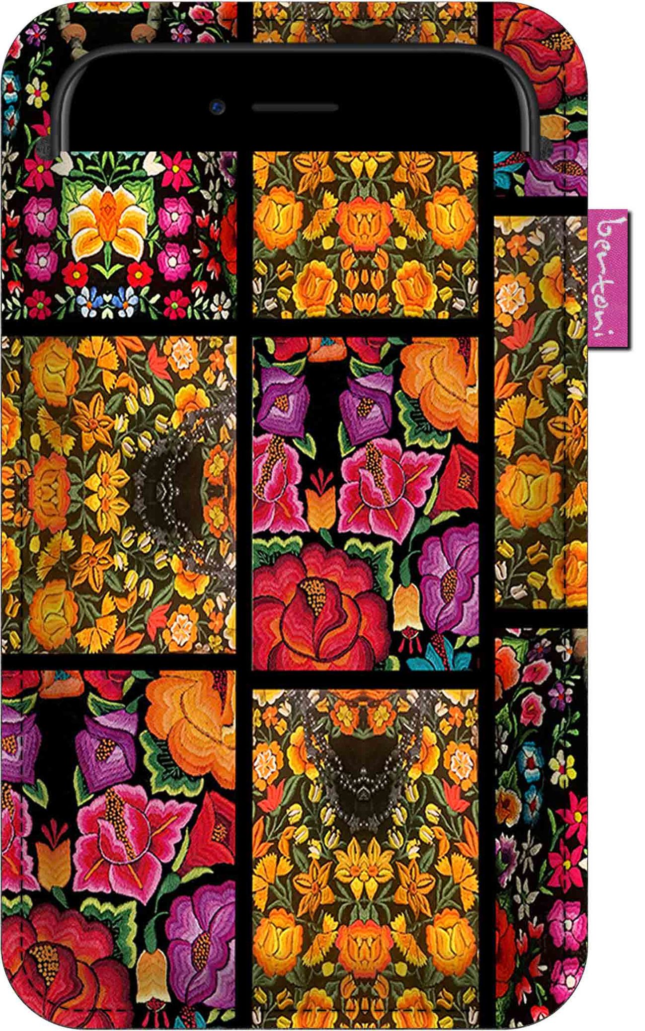 Smartphone-hülle Mit Frida-blumen-muster – Öko-filz, 100 X 175 Mm, Anthrazit, Strapazierfähiger Druck, Schutz Für Ihr Smartphone, Waschbar Bei 40 °c, Bertoni