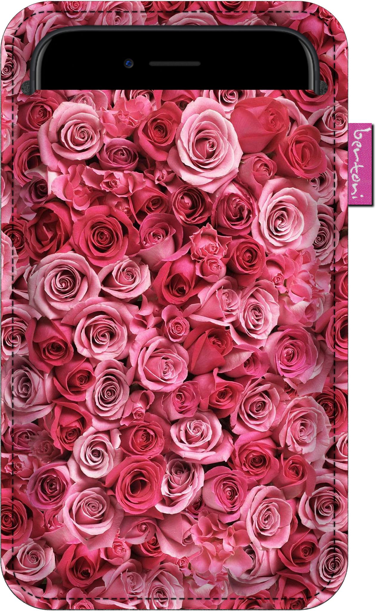 Smartphone-hülle Mit Valentinsrosen-muster – Umweltfreundlicher Filz, 105 X 175 Mm, Anthrazitfarben, Strapazierfähiger Druck, Schützt Ihr Handy, Waschbar Bei 40 °c, Bertoni