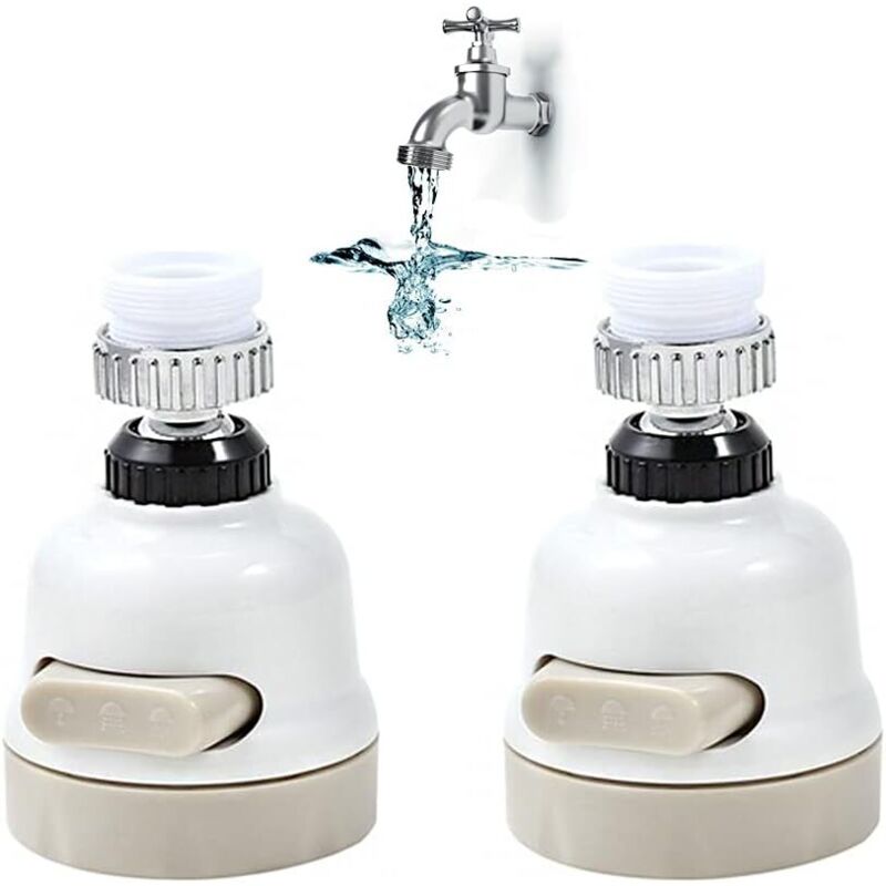 2-teiliger Wasserhahn-sprühkopf, Spritzschutz, Strahlregler, Um 360 Grad Drehbar, Wassersparend, Düsenaufsatz Für Küche, Bad Und Dusche (beige)