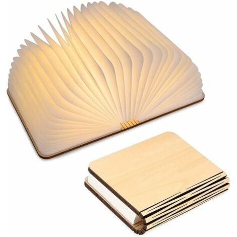 Faltbare Led-buchlampe Aus Holz, Mini-leuchtbuchlampe Mit Usb-aufladbarem 880-mah-lithium-akku, Dekorative Buchlampe, Personalisiertes Geschenk, Originelles Geburtstagsgeschenk Für Frauen