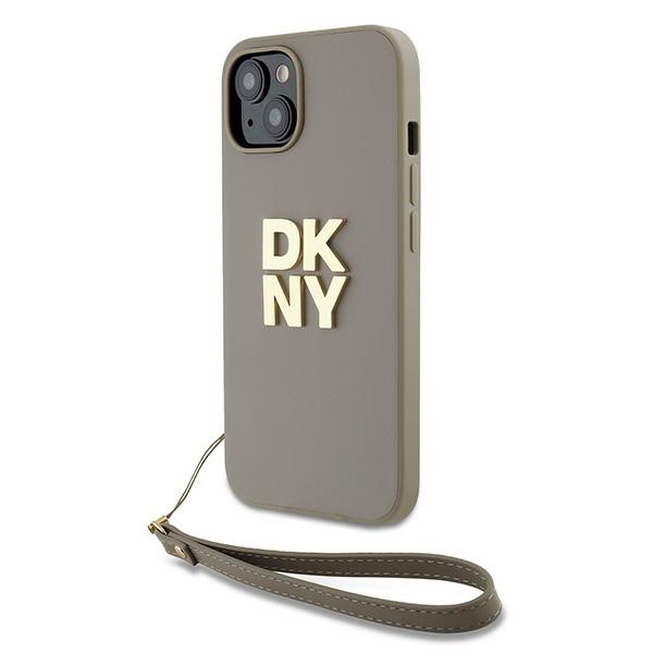 Dkny Dkhcp15mpbswse Iphone 15 Plus 6,7" Beigefarbene Hartschalen-schutzhülle Mit Handschlaufe Und Standardlogo