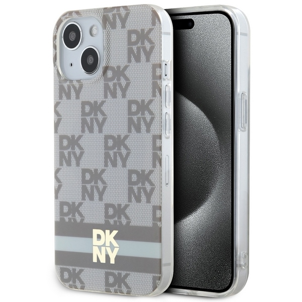 Dkny Dkhmp15mhcptse Iphone 15 Plus / 14 Plus 6,7" Beige/beige Hartschalen-schutzhülle Mit Iml-karomuster Und Bedruckten Streifen, Magsafe