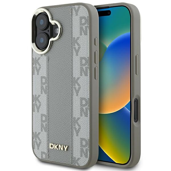 Dkny Dkhmp16spcpvsle Iphone 166,1" Beigefarbene Hartschalen-schutzhülle Mit Karomuster Und Magsafe-anschluss