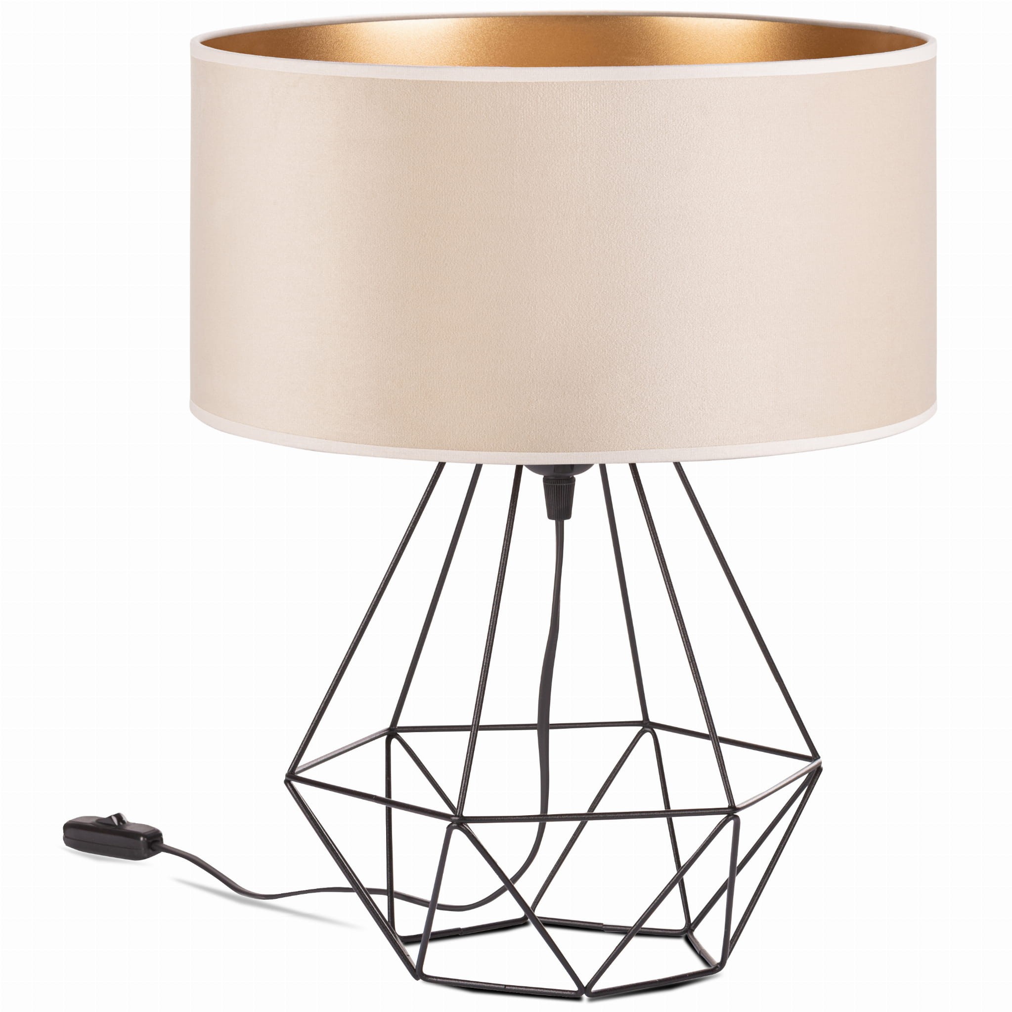 Tornado Adb Lampe, Beiger Und Goldener Samt