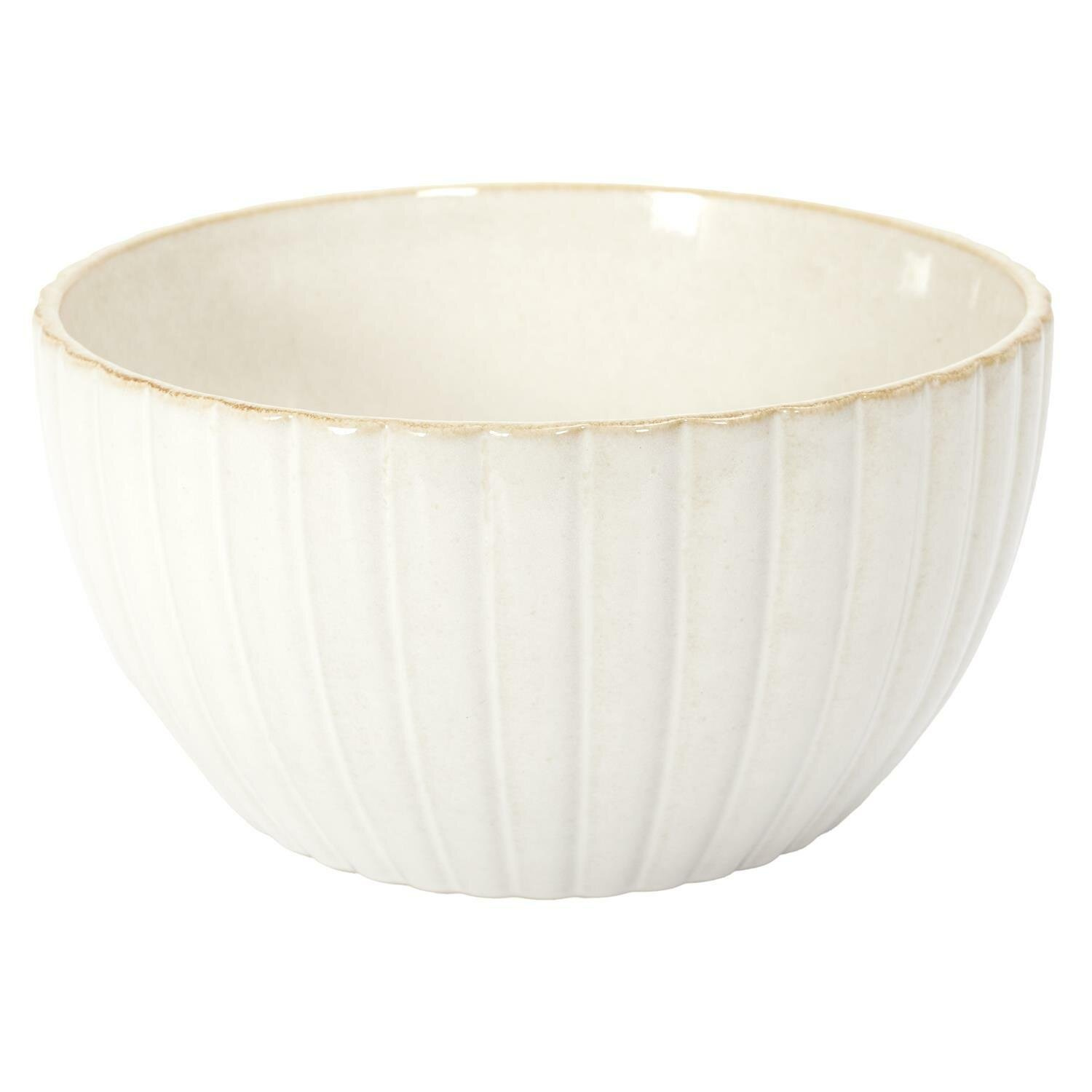 Keramikschale, 23,5 Cm, Beige, Muschelförmig