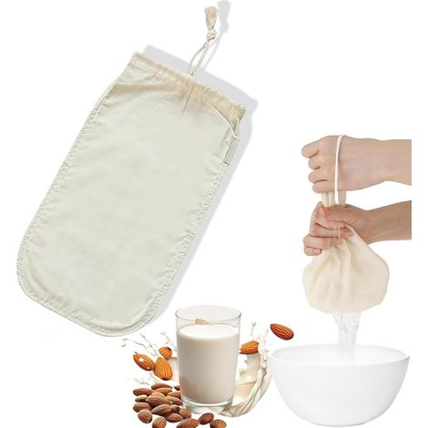 Wiederverwendbarer Milchbeutel Aus Natürlicher Baumwolle, Feinfilter Für Säfte, Kaffee, Wein, Nussmilch Und Käse, Milchbeutel Für Küche Und Brauerei