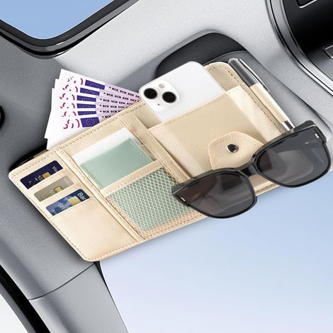 Organizer Für Die Sonnenblende Im Auto – Mehrzweck-aufbewahrungstasche Für Sonnenbrille, Führerschein, Stifte Und Handy, Kompaktes Und Robustes Design