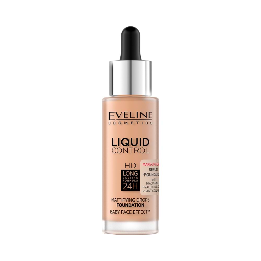 Eveline Liquid Hd Drops Mattierendes Make-up – 055 Honig 30 Ml