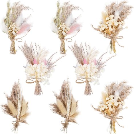 Set Mit 8 Mini-trockenblumen, Trockenblumensträußen, Kleinen Trockenblumen, Trockenblumenpäckchen, Trockenblumendekoration Für Bilderrahmen, Diy-projekte, Hochzeitsdekorationen, Partys Zu Hause