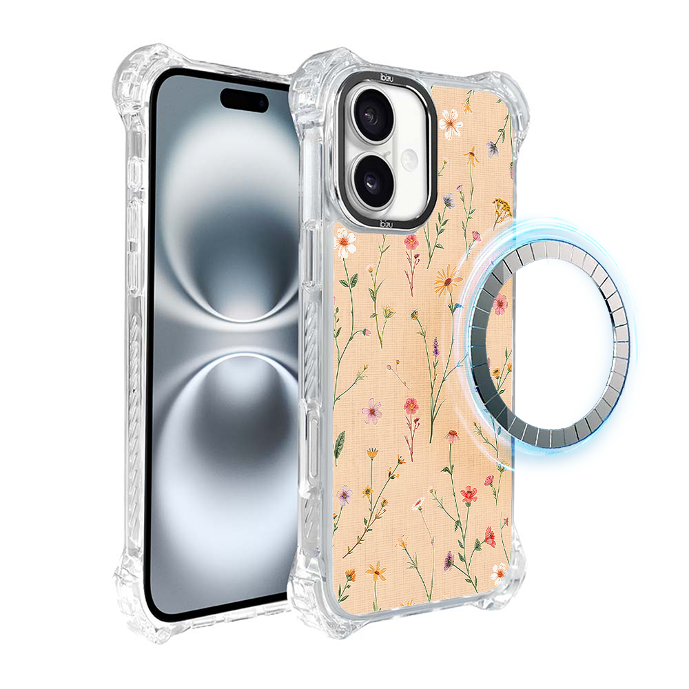 Iphone 16 Plus Ibizu Dropguard Ultra Hülle Mit Magsafe, Pastel Bloom, Coral Meadow