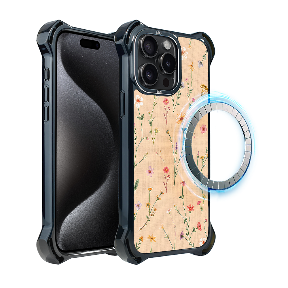 Iphone 15 Pro Ibizu Dropguard Ultra Hülle Mit Magsafe, Pastel Bloom, Coral Meadow
