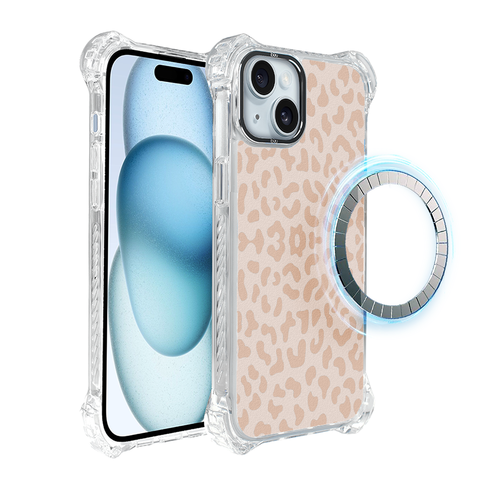 Iphone 15 Ibizu Dropguard Ultra Hülle Mit Magsafe, Boho-design, Zartes Leopardenmuster