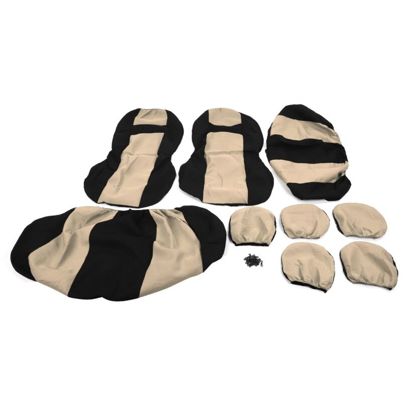 Sitzbezüge, 9-teiliges Auto-sitzbezug-schutz-set, Atmungsaktiv, Staubdicht, Universelles Zubehör Für 5-sitzer, Auto-innenzubehör, Wasserdicht, Rutschfest, Kratzfest (beige).