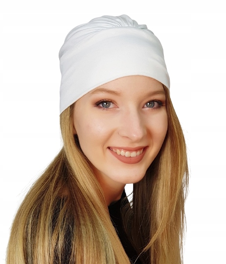 Jasmina Turban, Ecrufarbener Rüschenhut Ohne Muster, Auch Nach Der Chemotherapie