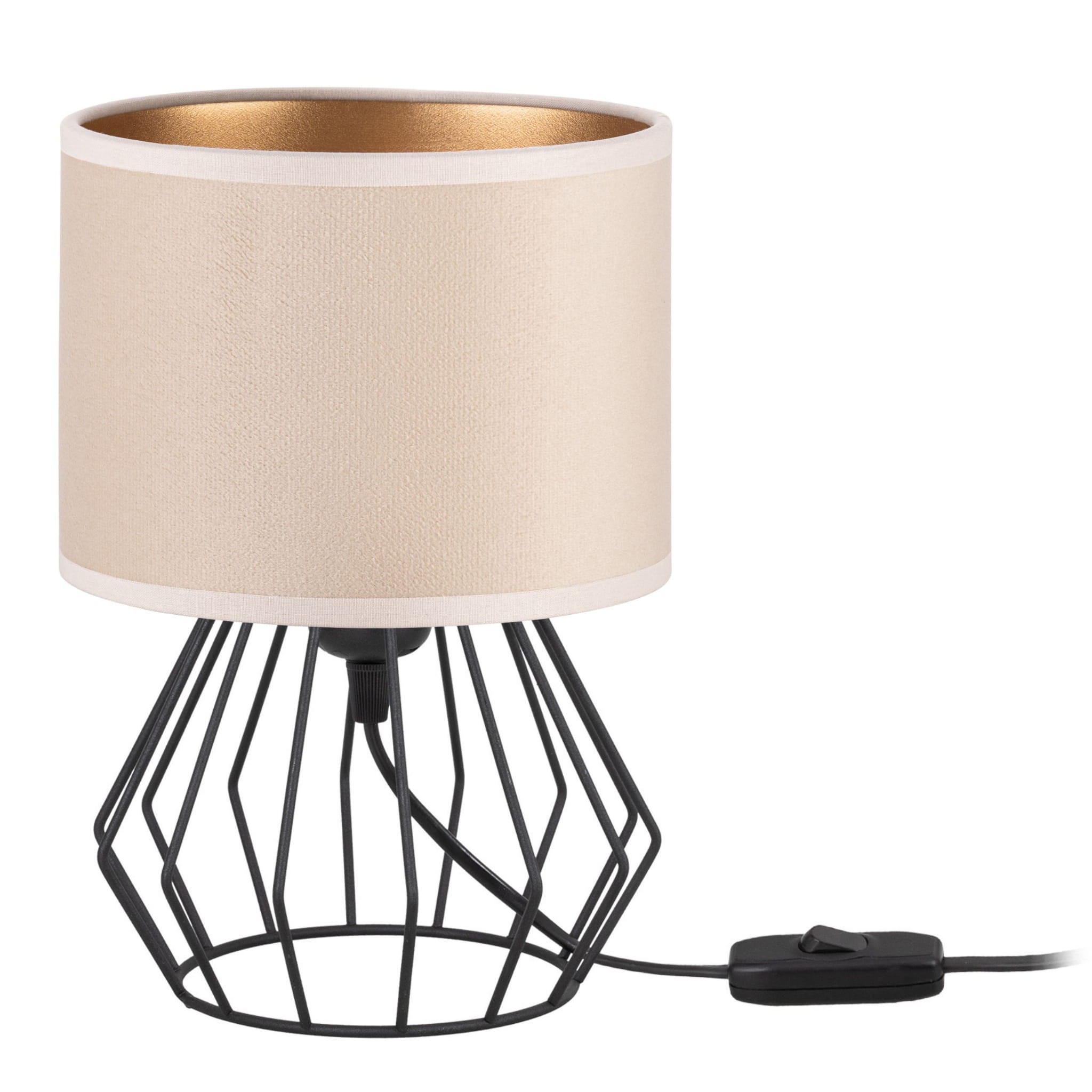 Tornado Amb Lampe, Beiger Und Goldener Samt