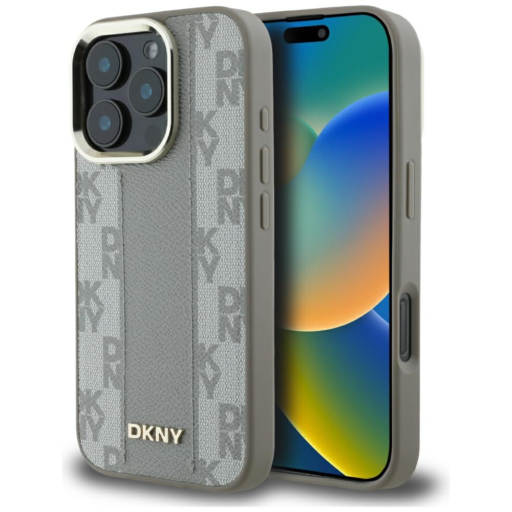Iphone 16 Pro Dkny Magsafe Hülle Mit Schachbrettmuster, Beige