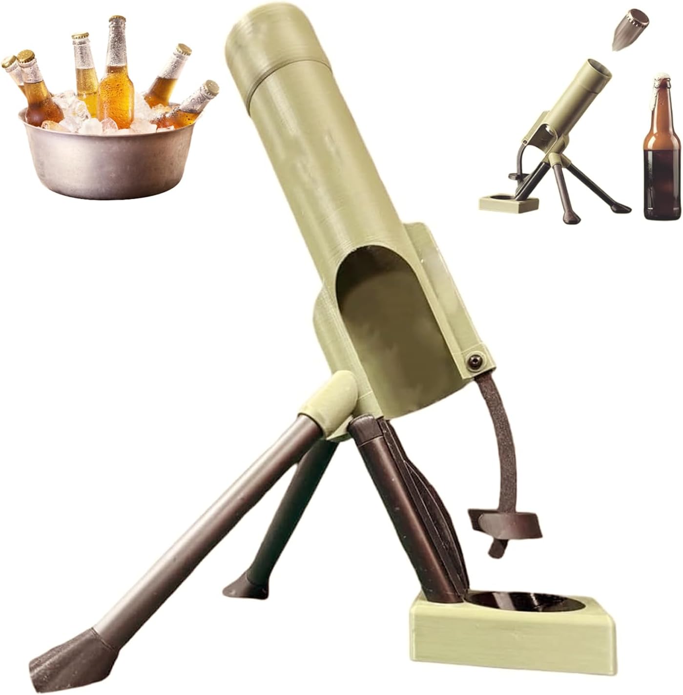 Mörser-flaschenöffner, Lustiger Bierflaschenöffner, Bierflaschenöffner, Freihändiger Bierflaschenöffner, Für Zuhause, Partys, Bars, Dekoration