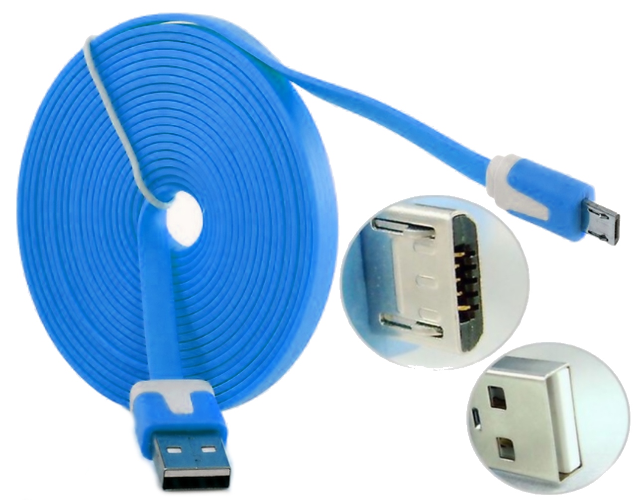 Flaches Micro-usb-kabel Für Samsung, Huawei Und Xiaomi, Robust, 1 M
