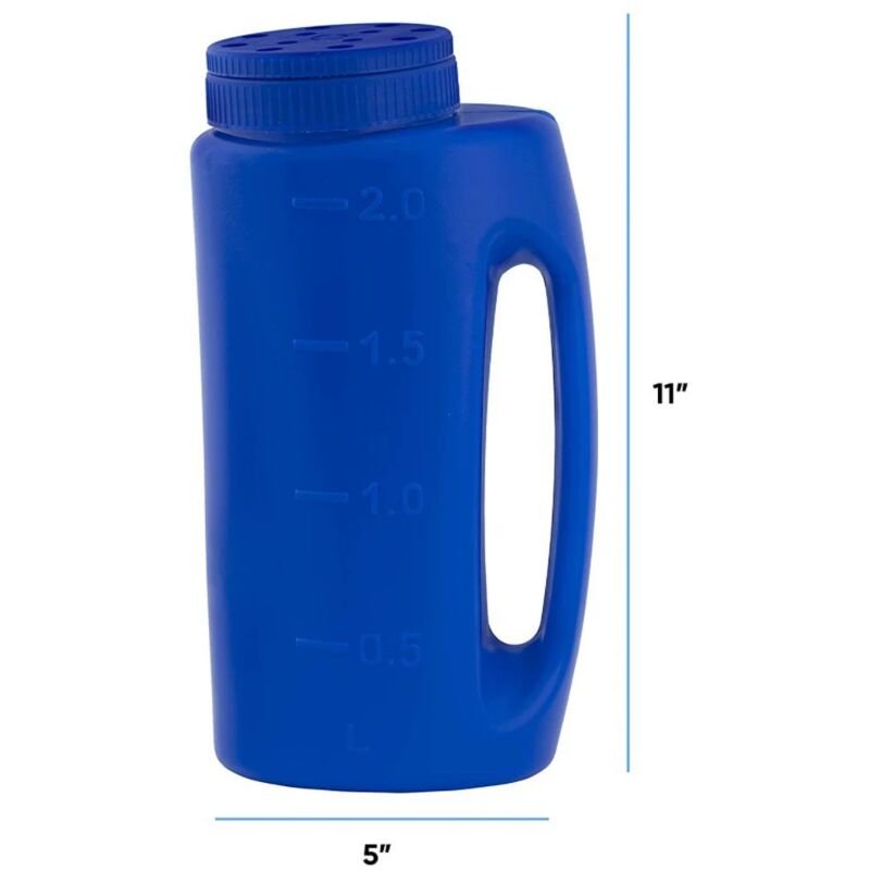 28 X 13 Cm Handstreuer 2 L In Blau, Einstellbare Lochgröße Für Saatgut, Dünger, Streusalz Oder Jede Art Von Granulat
