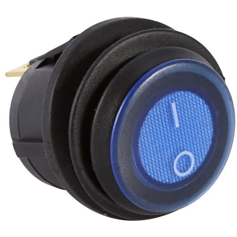 Großer Wippschalter Für Beleuchtung, 12v Led-punktleuchte, Auto, Boot, Runder Wippschalter Ein/aus, Spst, Blau