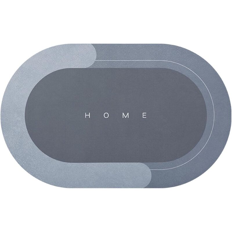 Super Saugfähige Bodenmatte, Rutschfeste Badezimmermatte, Super Saugfähige Bodenmatte, Weiche, Rutschfeste Badezimmermatte, Schnell Trocknende Badematte, Weich Und Bequem (blau, Oval, 50 X 80 Cm)