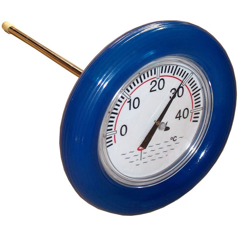 Blauer Rettungsring Mit Thermometer, Schwimmbadthermometer Mit Blauem Schwimmring