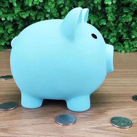 Blaues Cartoon-tier Mit Code S, Kleines Schweinchen, Banktresor, Bargeld