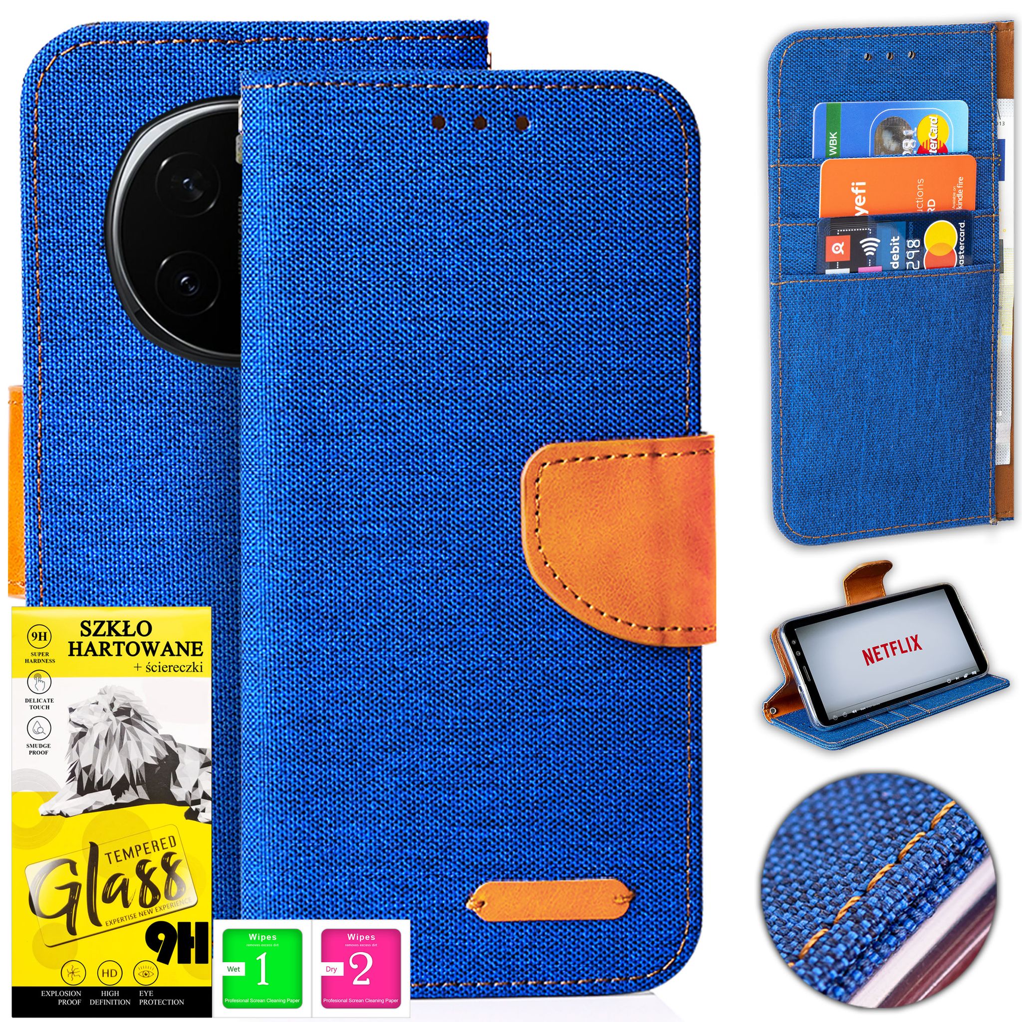 Honor Magic7 Pro Schutzhülle Aus Canvas Mit Magnetverschluss + 9h-glas