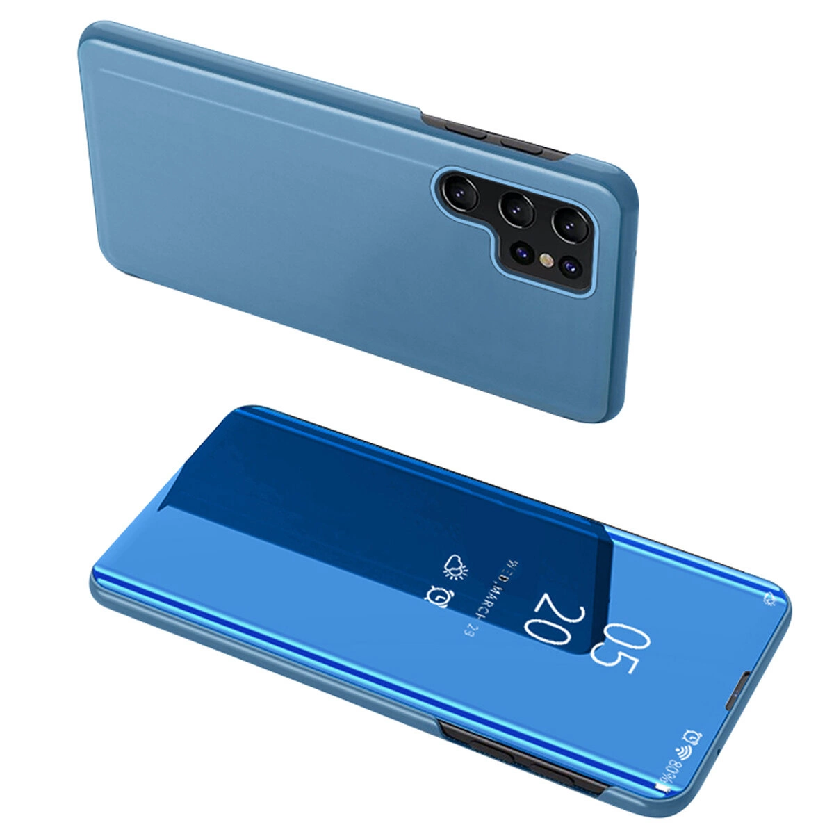 Transparente Schutzhülle Für Samsung A05s Mit Klappdeckel – Blau
