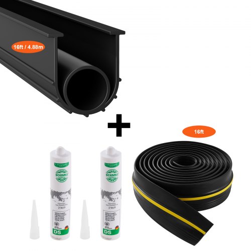 Dichtungsset Für Garagentorschwellen 4,88 M U-form + O-ring, Universelle Pvc-dichtungsleiste Für Garagentorunterteile, Kombinierbar Mit Wetterfestem Dichtungsstreifen Für Garagenschwellen