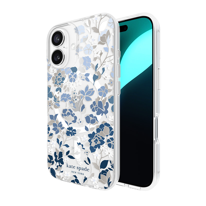 Kate Spade New York Protective Gems Magsafe - Iphone 16 Hülle (blumenblau)