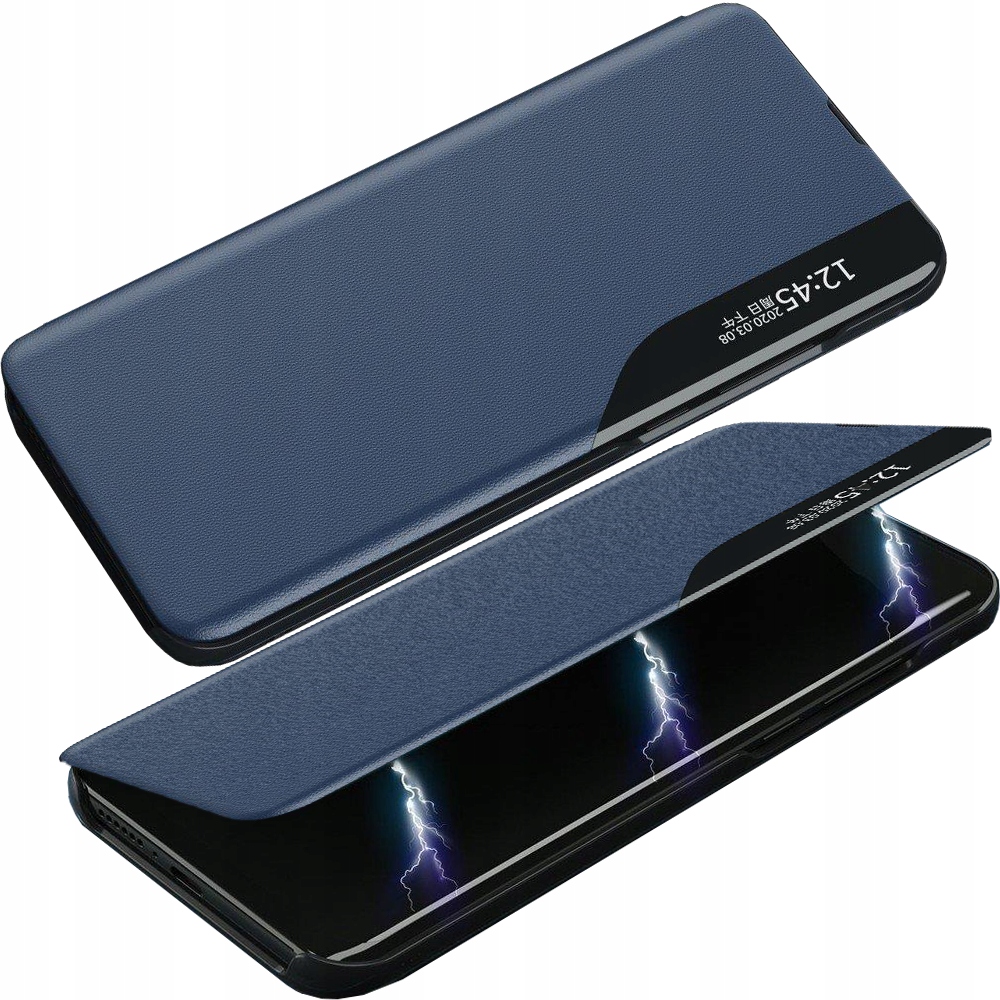 Elegante Klapphülle Aus Eco Leather View Case Mit Standfunktion Für Iphone 13 Pro Max, Blau
