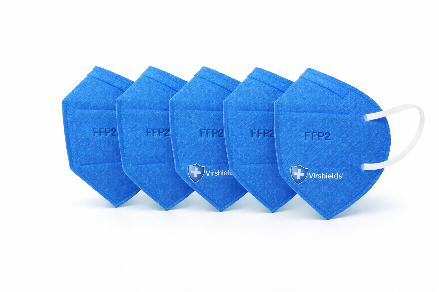 Ffp2-schutzmaske Mit Antiviralem Schutz, 5-lagig, Blau, Virshields – 5 Stück