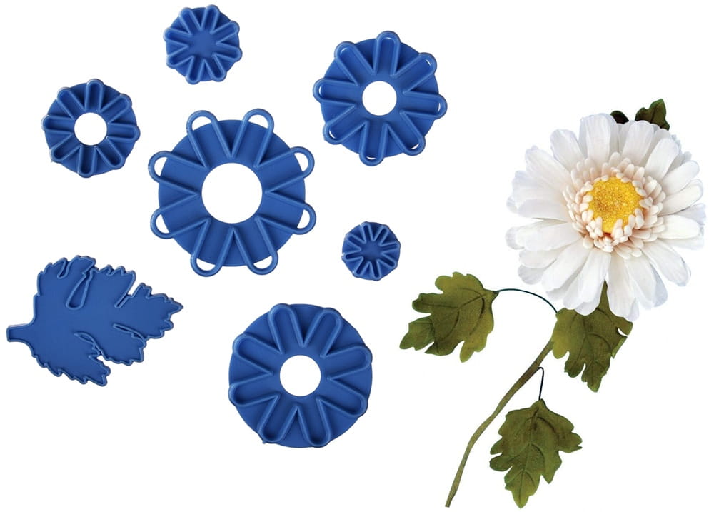 Zuckerpastenformen, Kamillenblüten, Ausstecher, 7 Stück.
