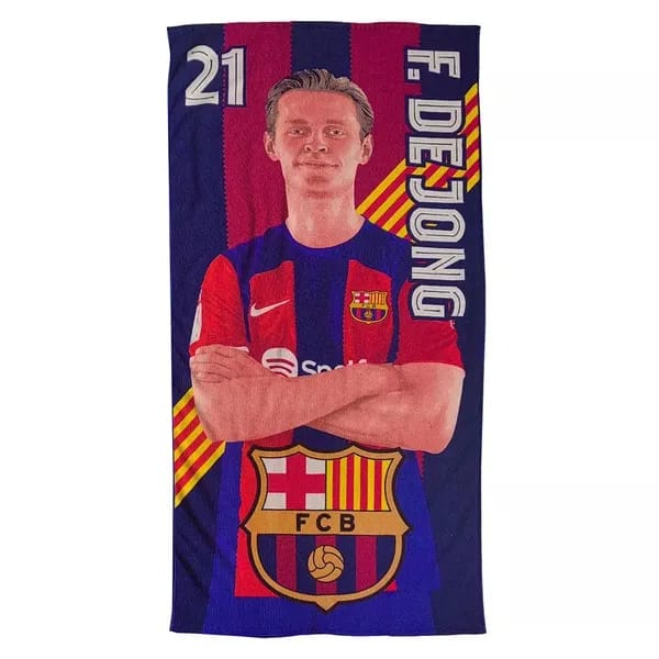 Großes Fc Barcelona Strandtuch 180 X 100 Cm De Jong Schnelltrocknend Barca