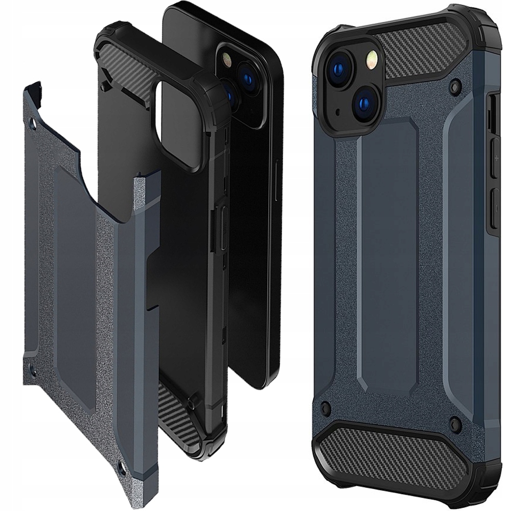 Hybrid Armor Iphone 14 Plus Hülle, Gepanzerte Hybridhülle, Blau