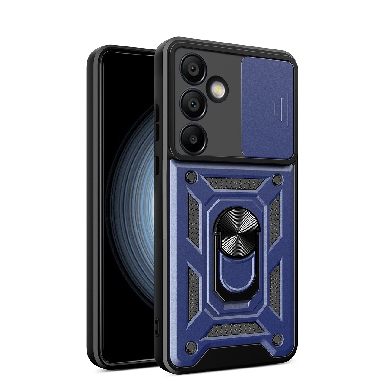 Hybrid Armor Camshield Hülle Mit Ständer Und Kameraabdeckung Für Samsung Galaxy A56 - Blau
