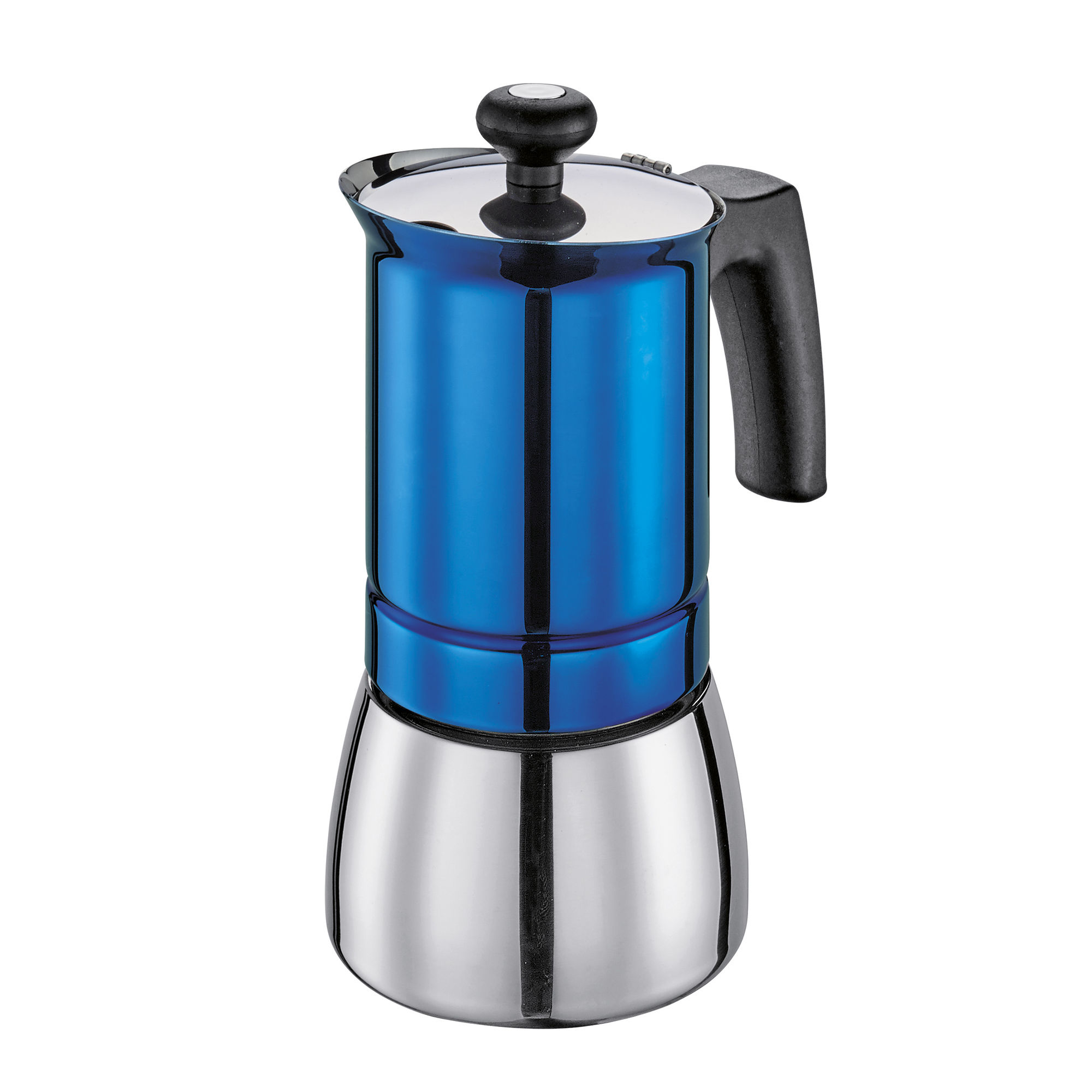 Kaffeekanne Aus Edelstahl, Durchmesser 9 X 18 Cm, 4 Tassen, Blau Tosca / Cilio