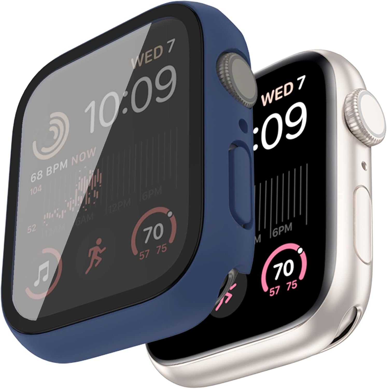 Schutzhülle Für Apple Watch 7/8/9 (41 Mm), Marineblau, Mit Glas