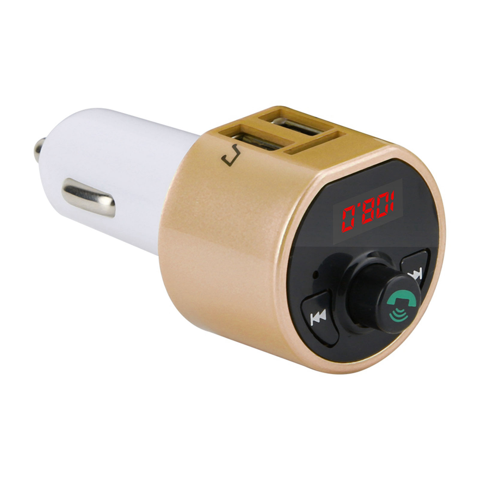 Kabelloser Bluetooth-autoradio-transmitter, Fm-radio-adapter, Dual-usb-ladegerät, Mp3-player (gold)
